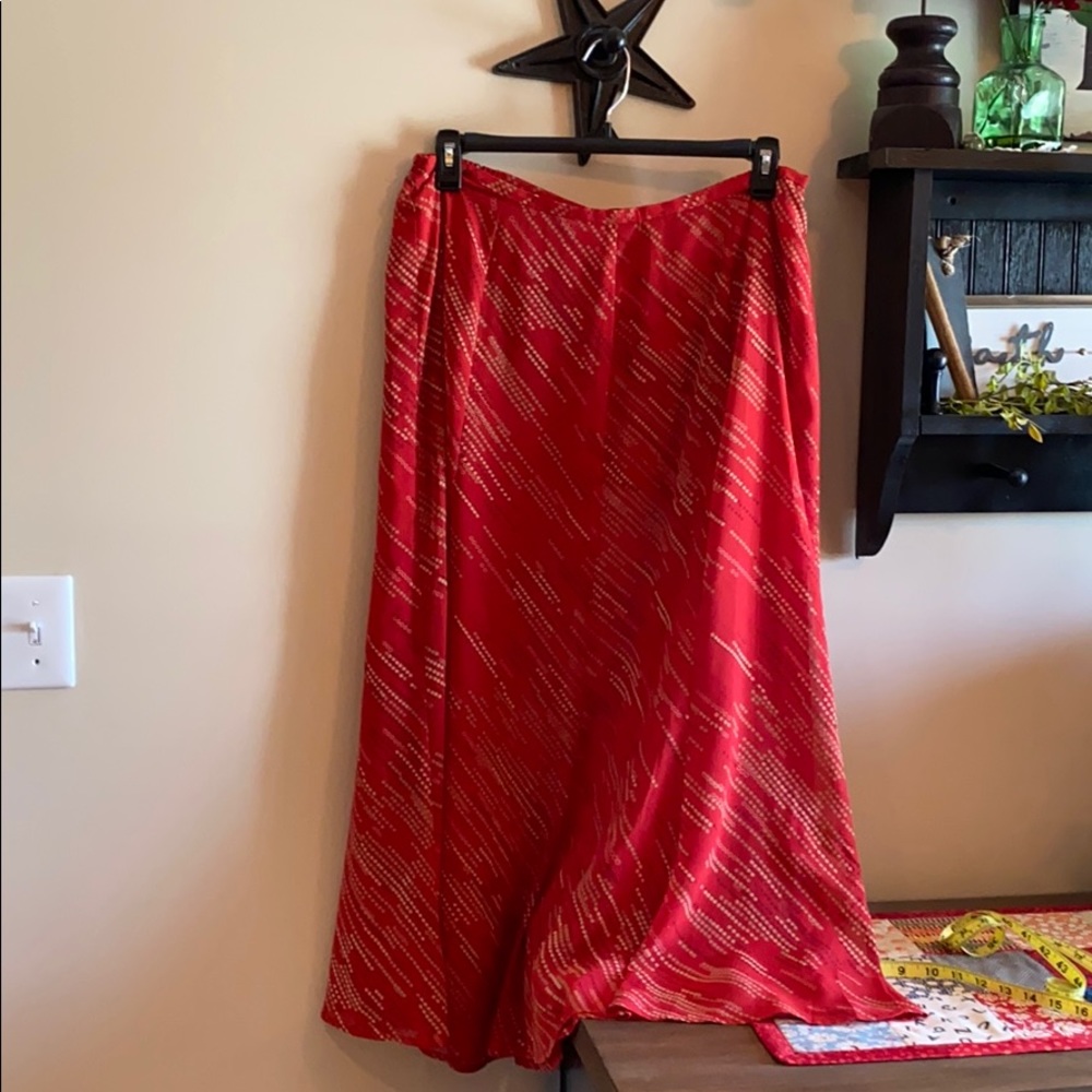 True Beauty by Emme Red Flouncy Skirt